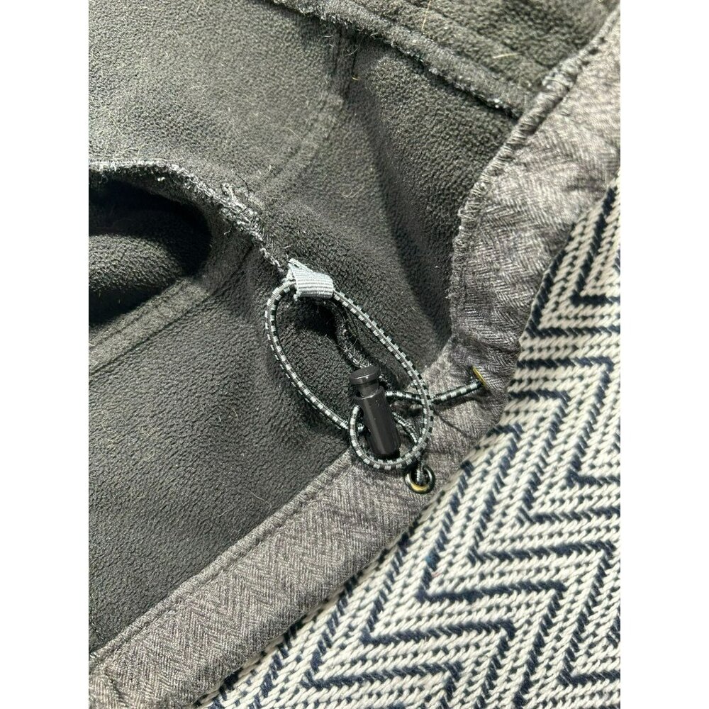 BKE Sport Gray Herringbone Full-Zip Hooded Jacket With Adjustable Velcro Cuffs & - Picture 6 of 8